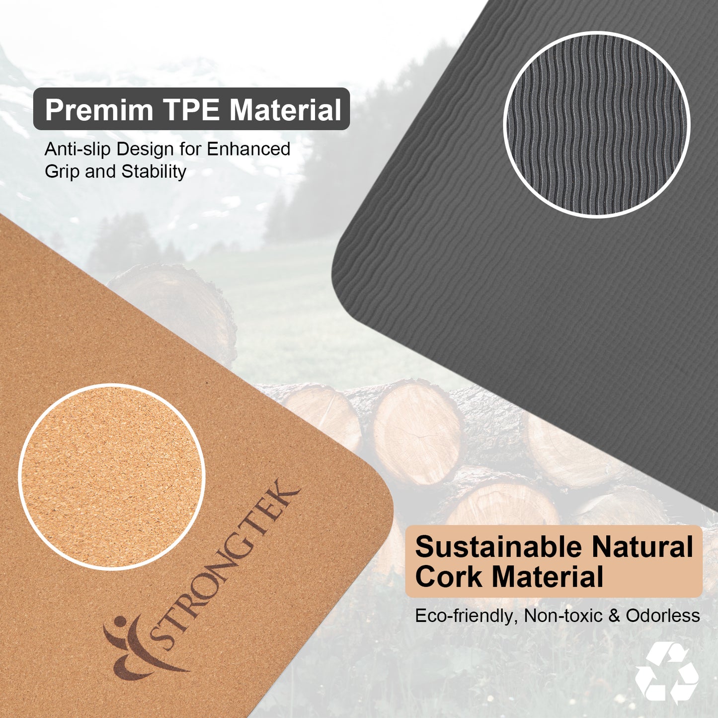 Cork TPE Yoga Mat