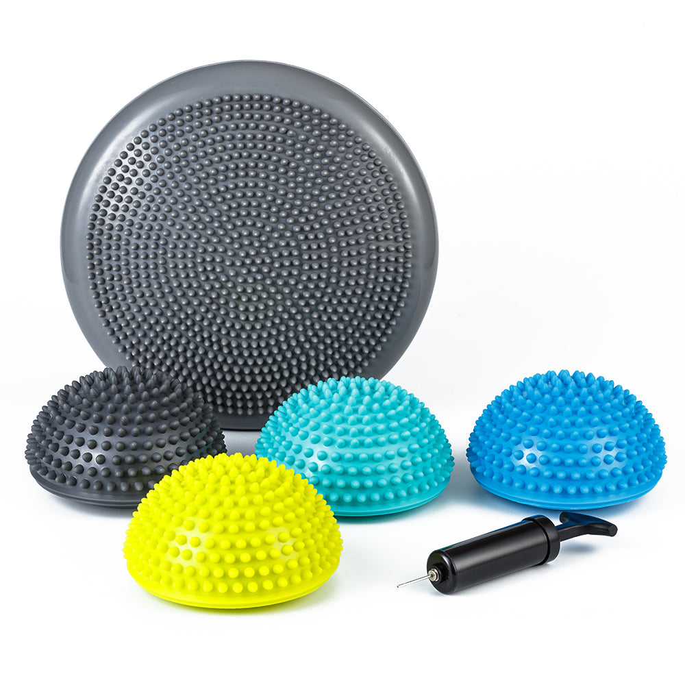 StrongTek Hedgehog Balance Pods with Hand Pump, Stability Balance Trainer Dots Plus Large Balance Pad