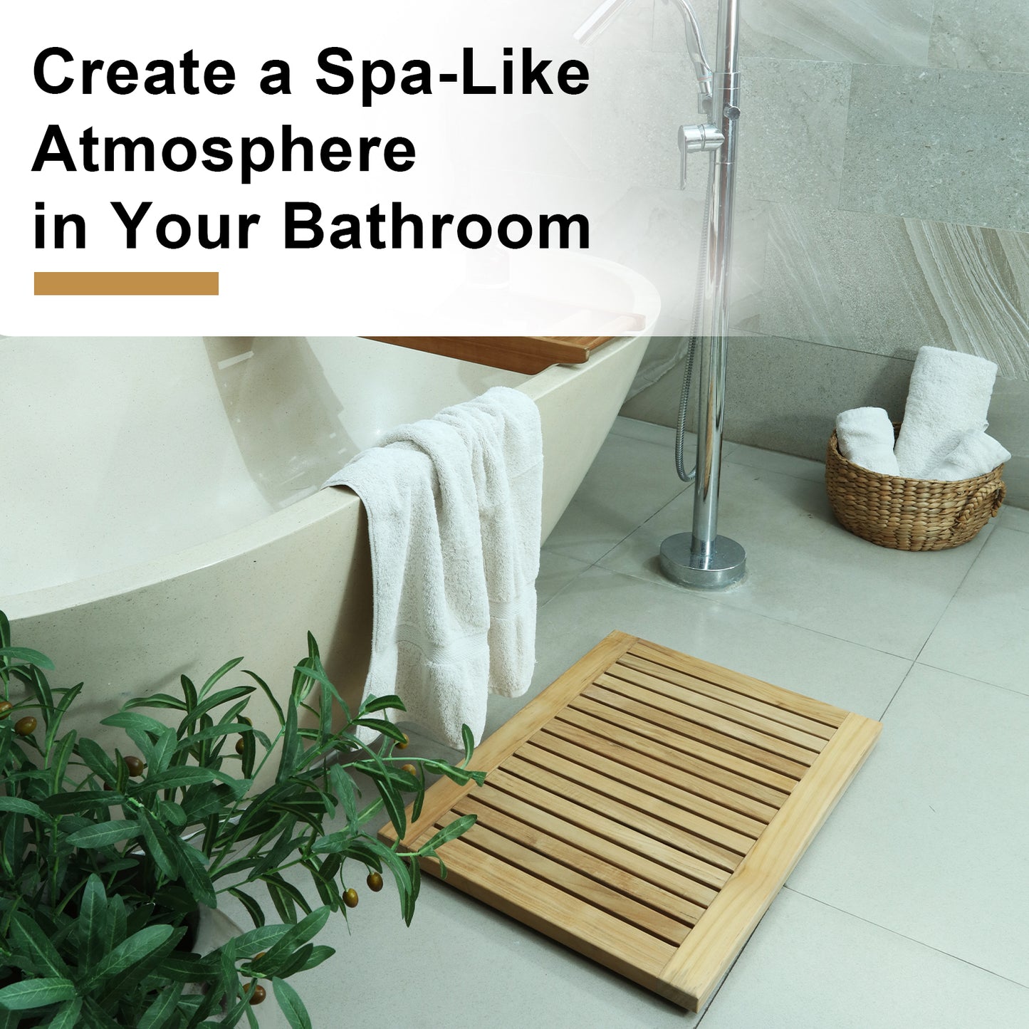 Teak Shower Mat