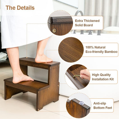 Bamboo Two Step Stool