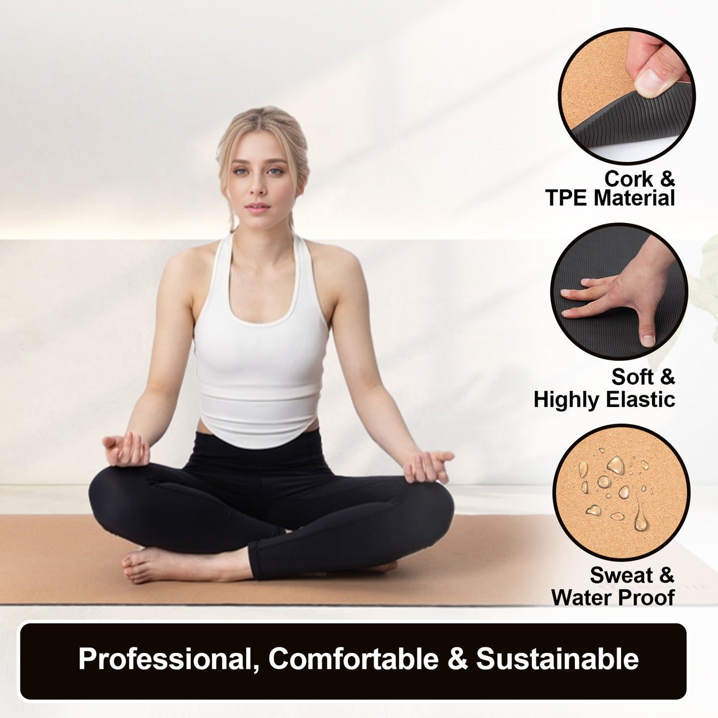 Cork TPE Yoga Mat