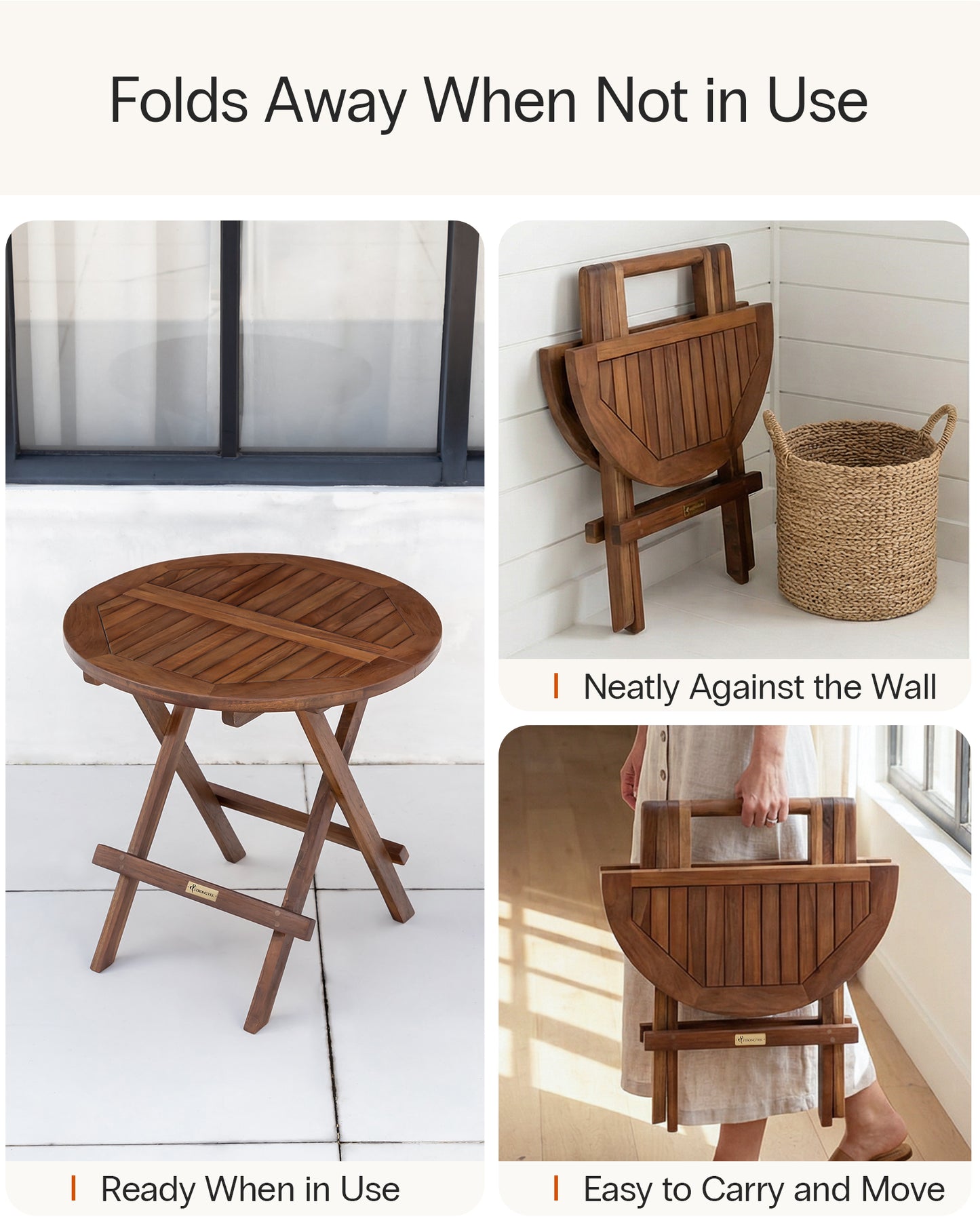 Teak Folding Side Table