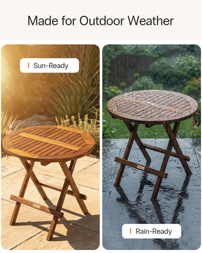 Teak Folding Side Table