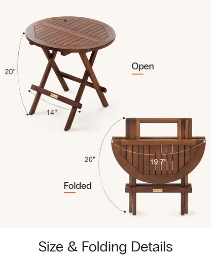 Teak Folding Side Table