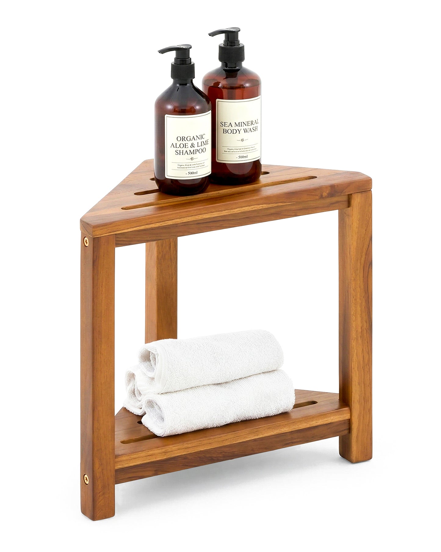 Teak Corner Shower Stool