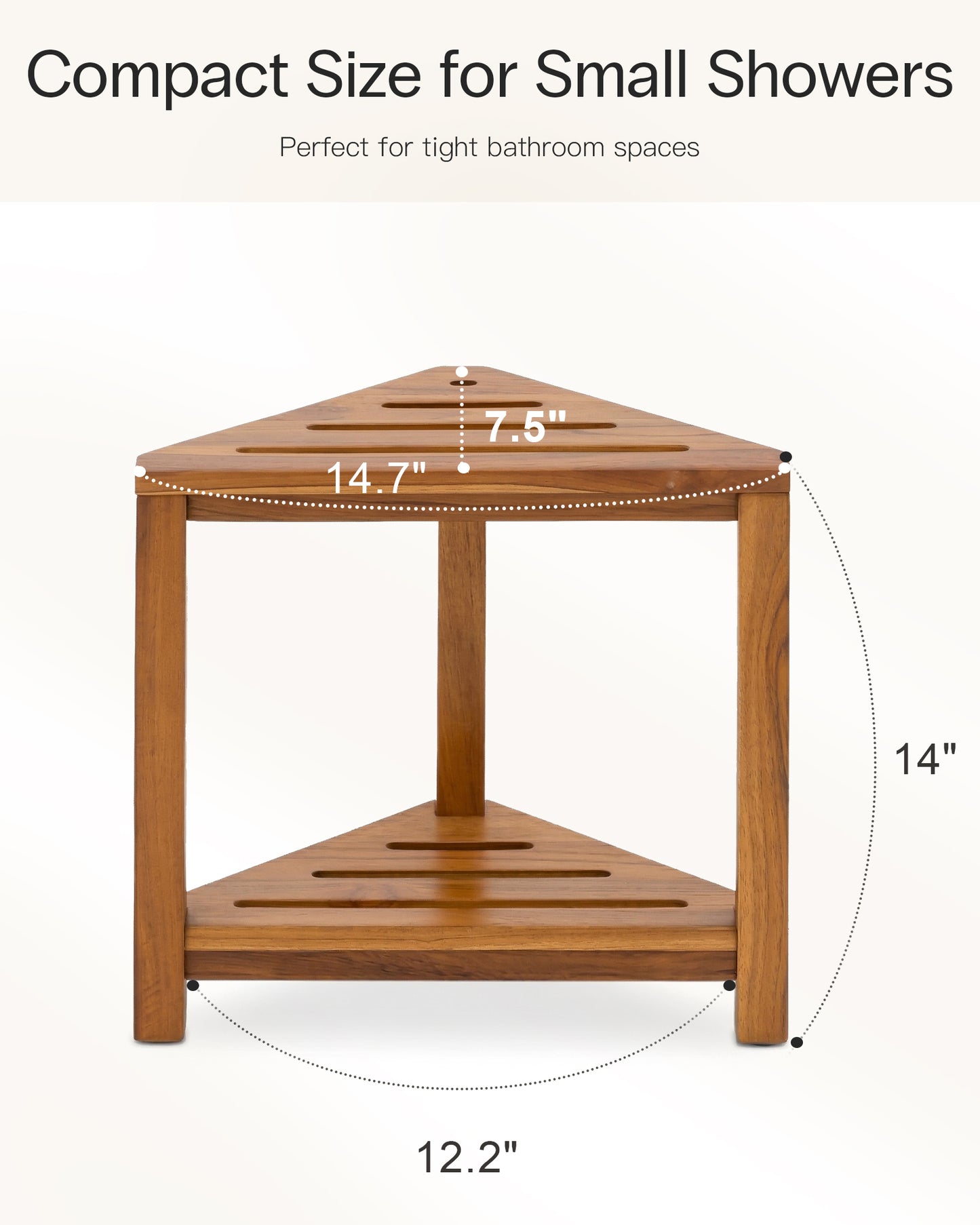 Teak Corner Shower Stool