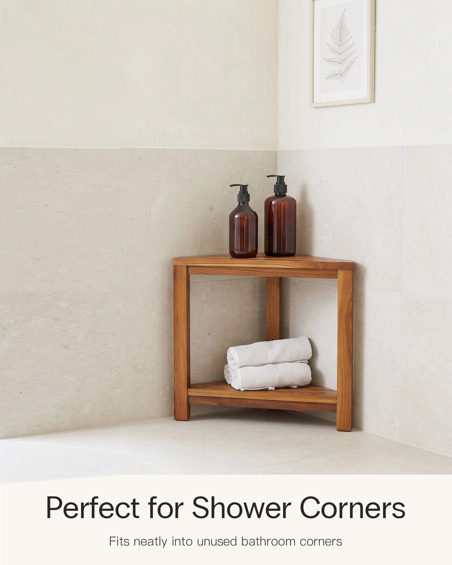 Teak Corner Shower Stool