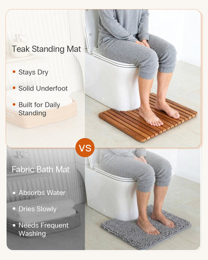 Teak Wood Toilet Mat