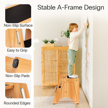 Adjustable Wooden 2 Step Stool
