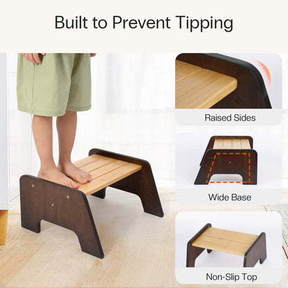 Dual-Color Bamboo Stool