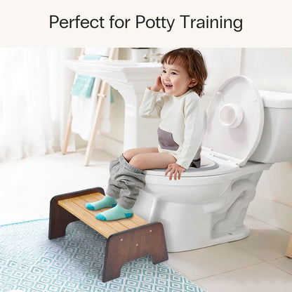 Dual-Color Bamboo Stool