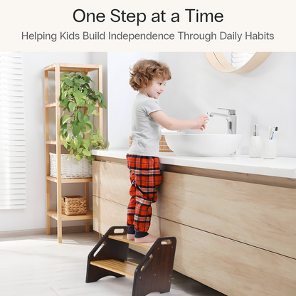 Dual-Color Bamboo Stool