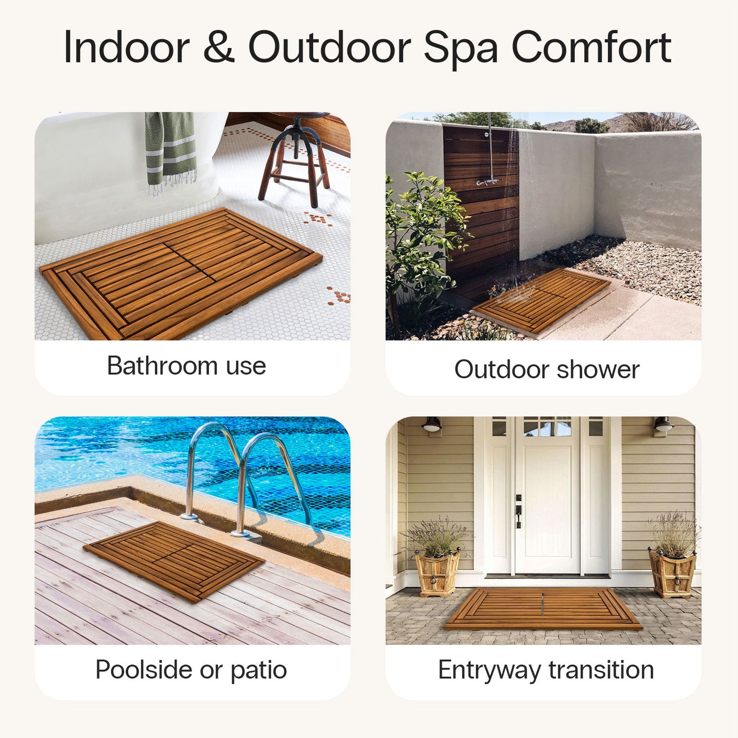 Teak Shower Mat