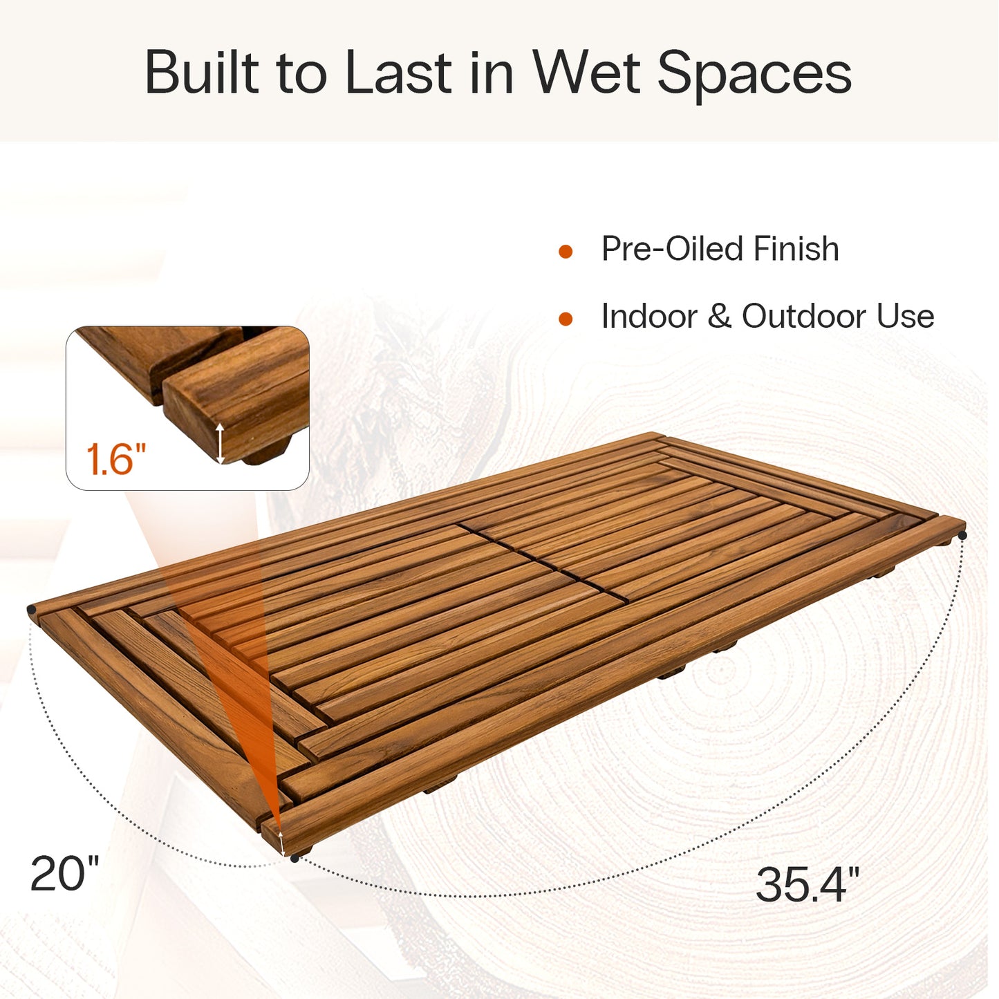 Teak Shower Mat