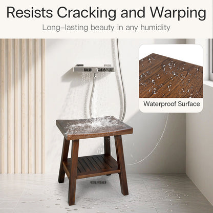Teak Shower Stool with Storage