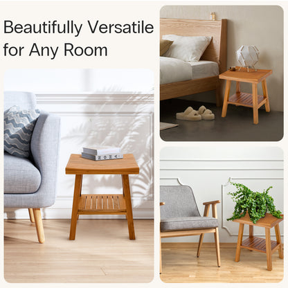 Teak Shower Stool with Storage