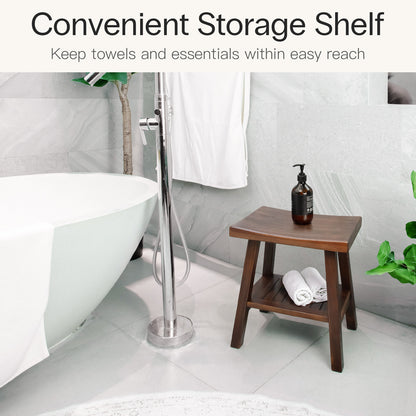 Teak Shower Stool with Storage