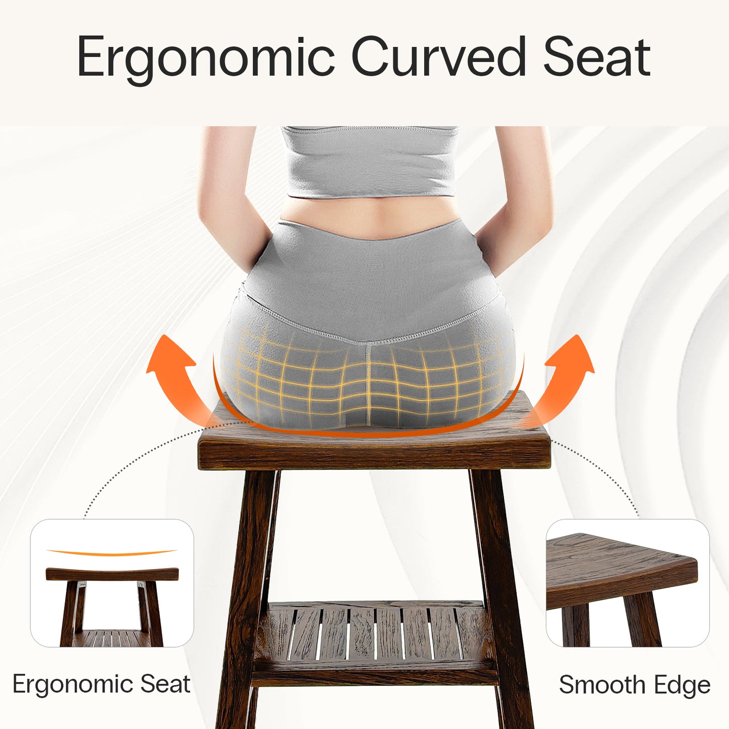 Teak Shower Stool with Storage