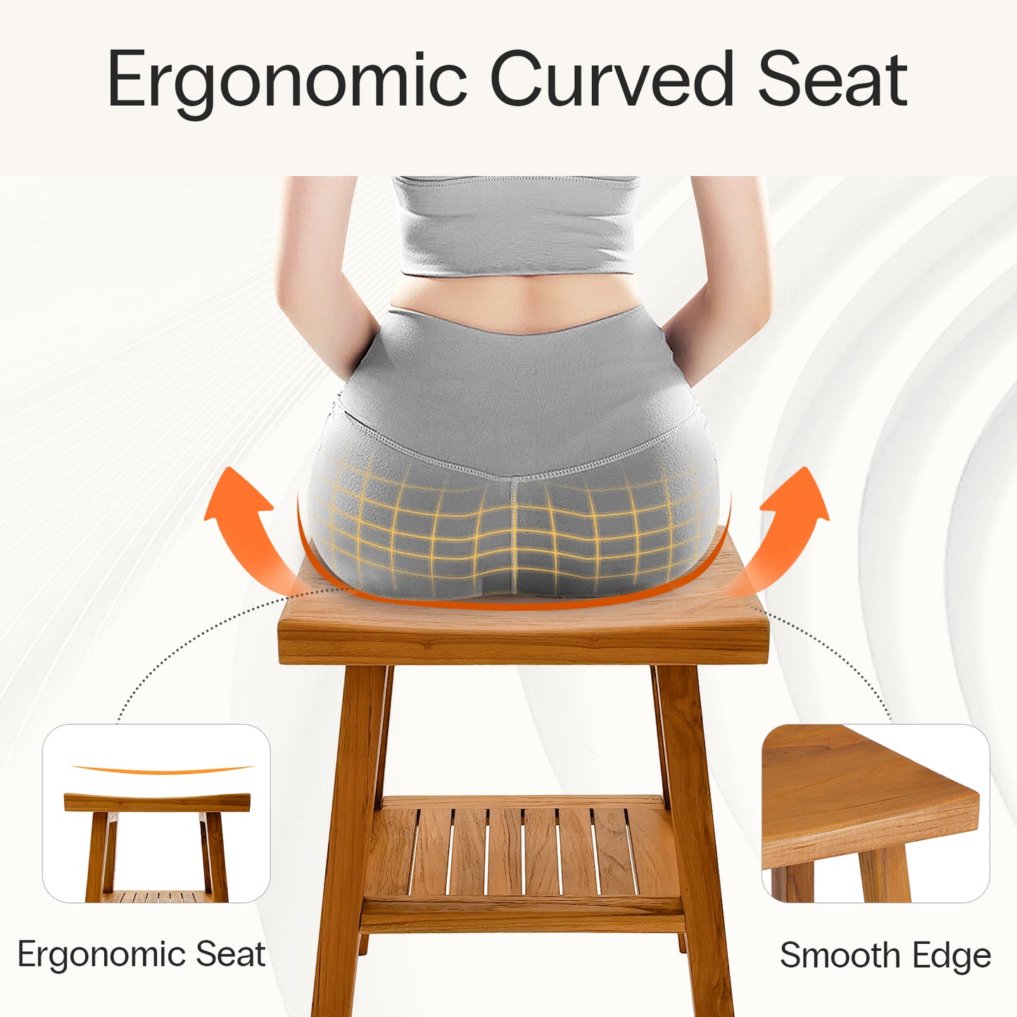 Teak Shower Stool with Storage