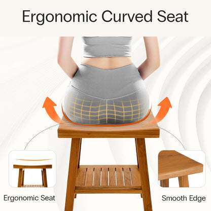 Teak Shower Stool with Storage