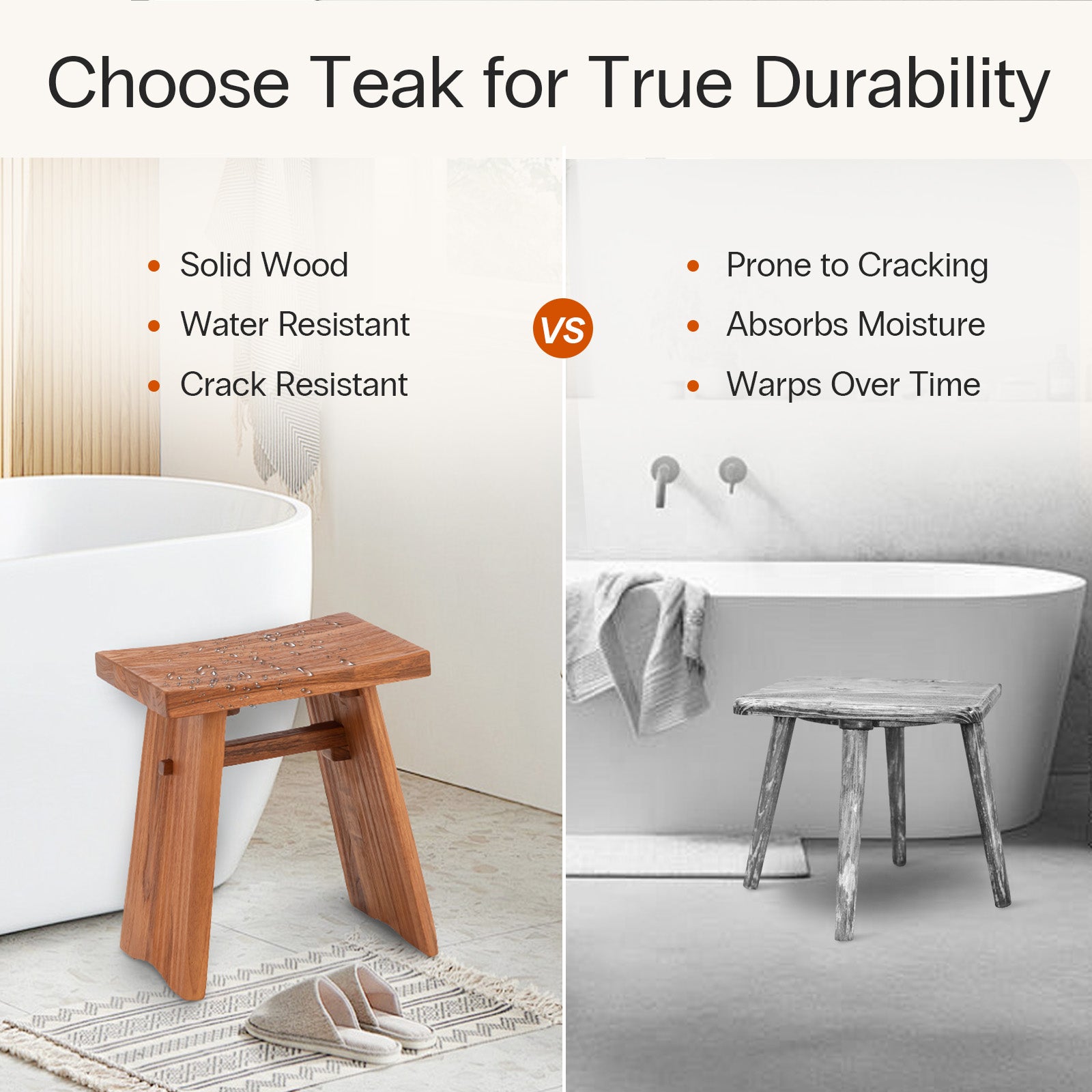 スツール nokta Teak Block Stool Teak Shower Stool – StrongTek