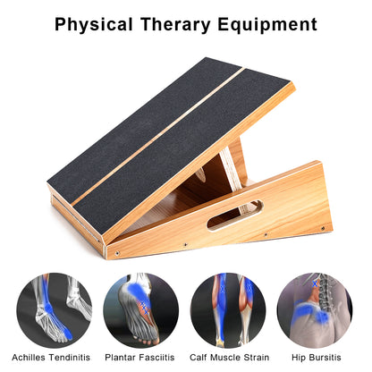 StrongTek Professional Wooden Slant Board, Adjustable Incline Board and Calf Stretcher | Extra Handle - StrongTek